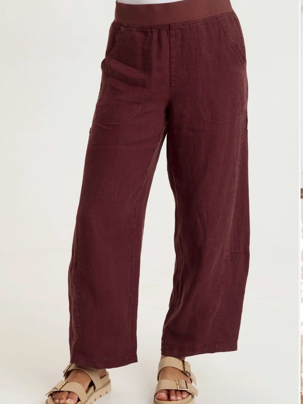 XCVI Linen Crop Barrel Pants